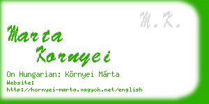 marta kornyei business card
